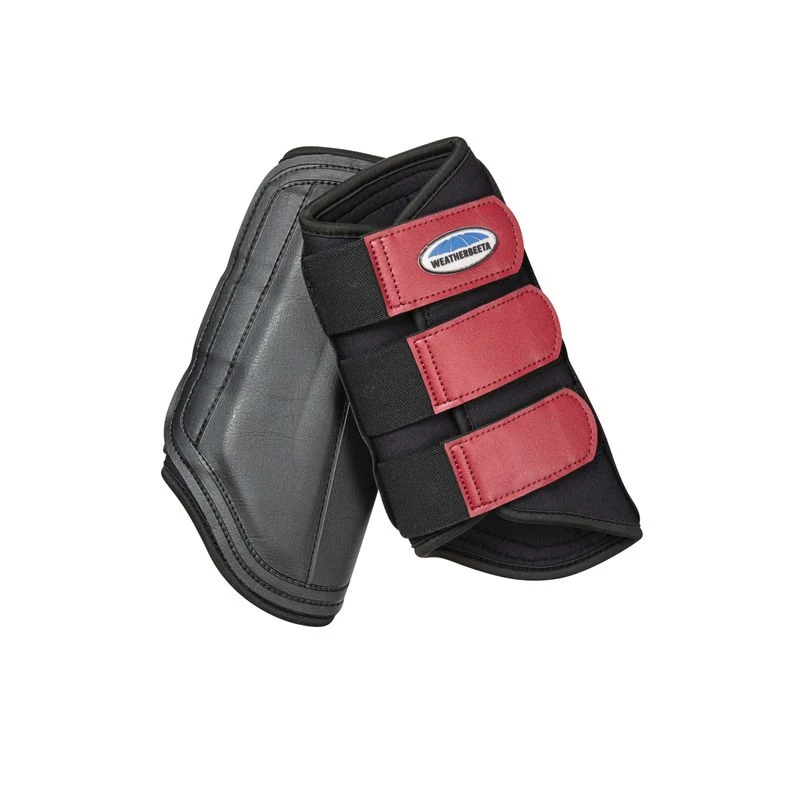 Weatherbeeta Single Lock Brushing Boots - Black/Maroon 2 Weatherbeeta Single Lock Brushing Boots - Black/Maroon - Image 2