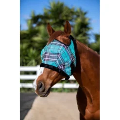 Kensington Fly Mask W/Plush Fleece Trim - Black Ice