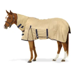 Equi-Essentials Softmesh Fly Sheet W/Neck - Tan/Navy