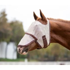 Kensington Signature Fly Mask W/Removable Nose - Tan
