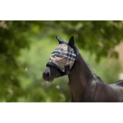 Kensington Pony Fly Mask W/Ears & Fleece Trim - Deluxe Black
