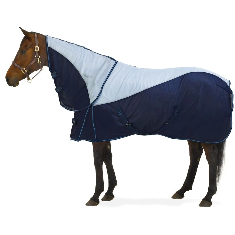 Ovation Super Fly Sheet W/Neck Cover - Lt.Blue/Navy 1 Ovation Super Fly Sheet W/Neck Cover - Lt.Blue/Navy