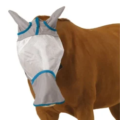 Ovation Super Fly Mask W/Nose - Grey/Teal