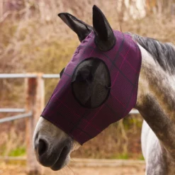 Horze Soft Fitted Fly Mask - Black/Pink