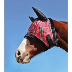 Kensington Signature Fly Mask W/Fleece,Ears And Forelock Hole - Deluxe Red