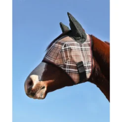 Kensington Signature Fly Mask W/Web Trim, Ears And Forelock Hole - Deluxe Black