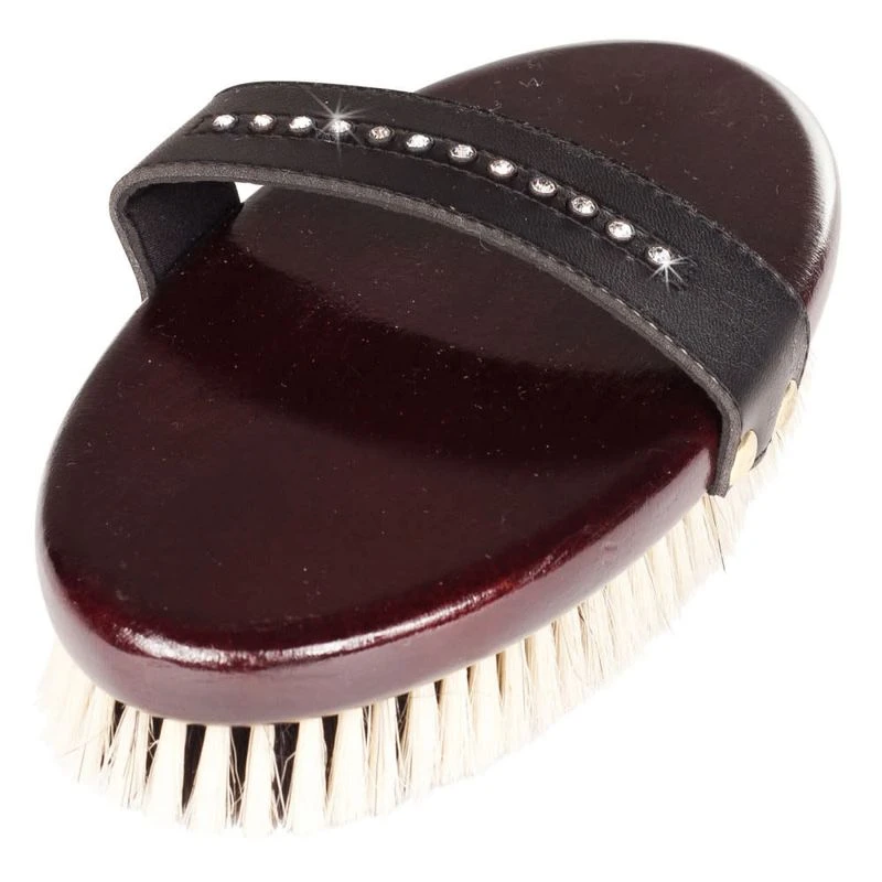 Horze Deluxe Crystal Body Brush - Brown 1 Horze Deluxe Crystal Body Brush - Brown
