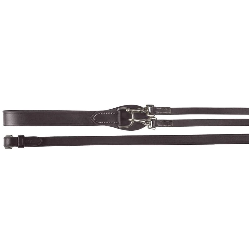 Horze Sparta Leather Draw Reins - Dark Brown 2 Horze Sparta Leather Draw Reins - Dark Brown - Image 2