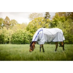 Amigo Airflow Fly Sheet - Blue Check/Atlantic Blue/Ivory