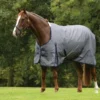 Saxon 600D With Gusset Standard Neck Lite II Turnout - Grey/Navy Check