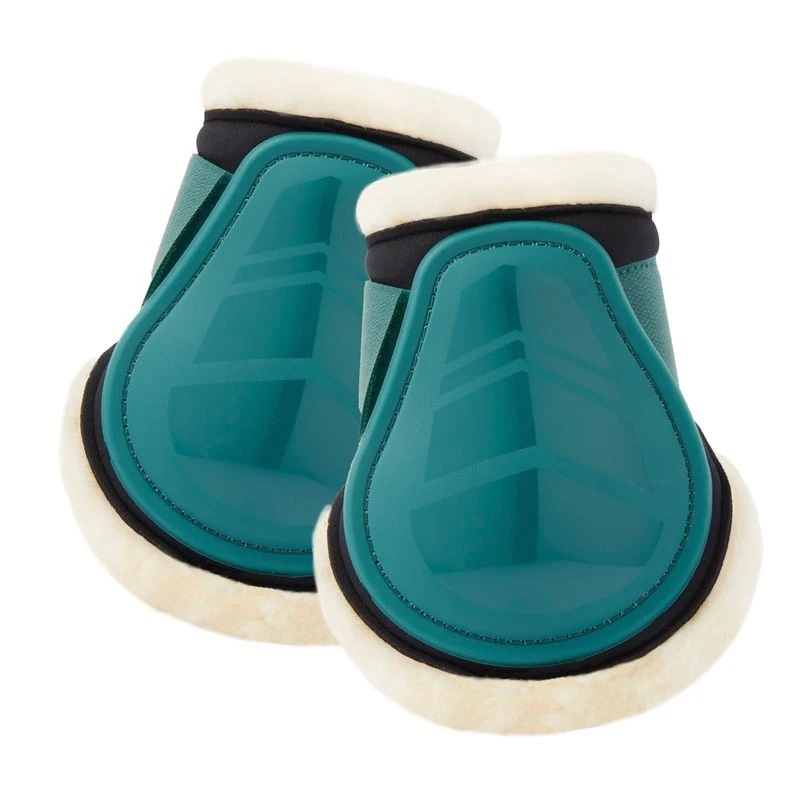 Horze Caliber Faux Fur Fetlock Boots - Storm Green 1 Horze Caliber Faux Fur Fetlock Boots - Storm Green