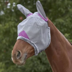 Weatherbeeta Comfitec Durable Mesh Mask W/Ears - Grey/Purple