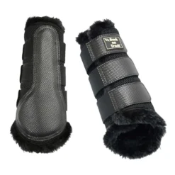 Back On Track 3-D Mesh Splint Boots W/Fur - Black