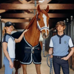 B Vertigo Cameron Double Corded Show Cooler Blanket - Dark Navy -Cheap Equine Nest Store 552063 800 800