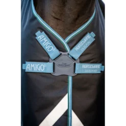 Amigo Bravo 12 Plus Disc Closure Turnout Bundle - Navy/Turquoise/Aqua/Blue -Cheap Equine Nest Store 591476 800 800