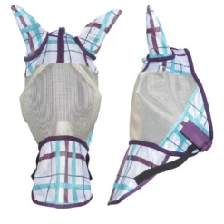 Pessoa Plaid Fly Mask - Violet Sky Plaid