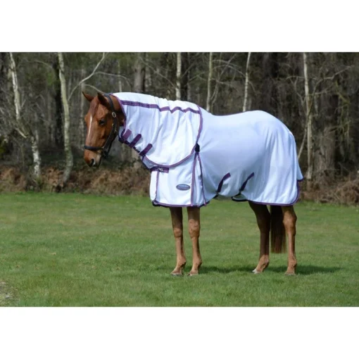 Weatherbeeta Comfitec Airflow II Detach A Neck Fly Sheet - White/Violet/Blue -Cheap Equine Nest Store 645874 800 800