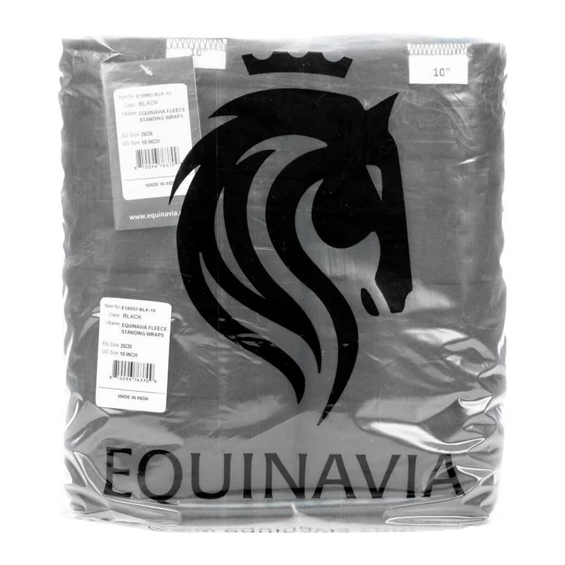 Equinavia Fleece Standing Wrap Bandages - Black 2 Equinavia Fleece Standing Wrap Bandages - Black - Image 2