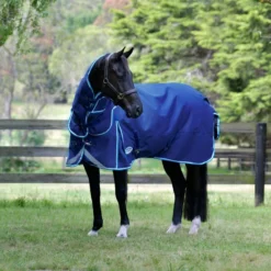 Weatherbeeta Comfitec Ultra Tough III Detach-A-Neck Medium/Lite - Blue/Bright Blue/White