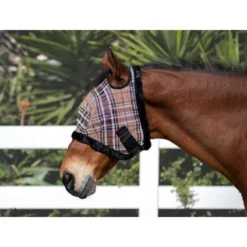 Kensington Fly Mask W/Fleece Trim & Dual Ear Holes - Deluxe Black
